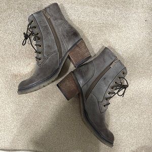 Steve Madden Taupe Lace Up Booties